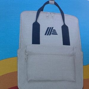 ALDI GEAR Stylish Cream WITH BLUE TRIM Backpack unisex